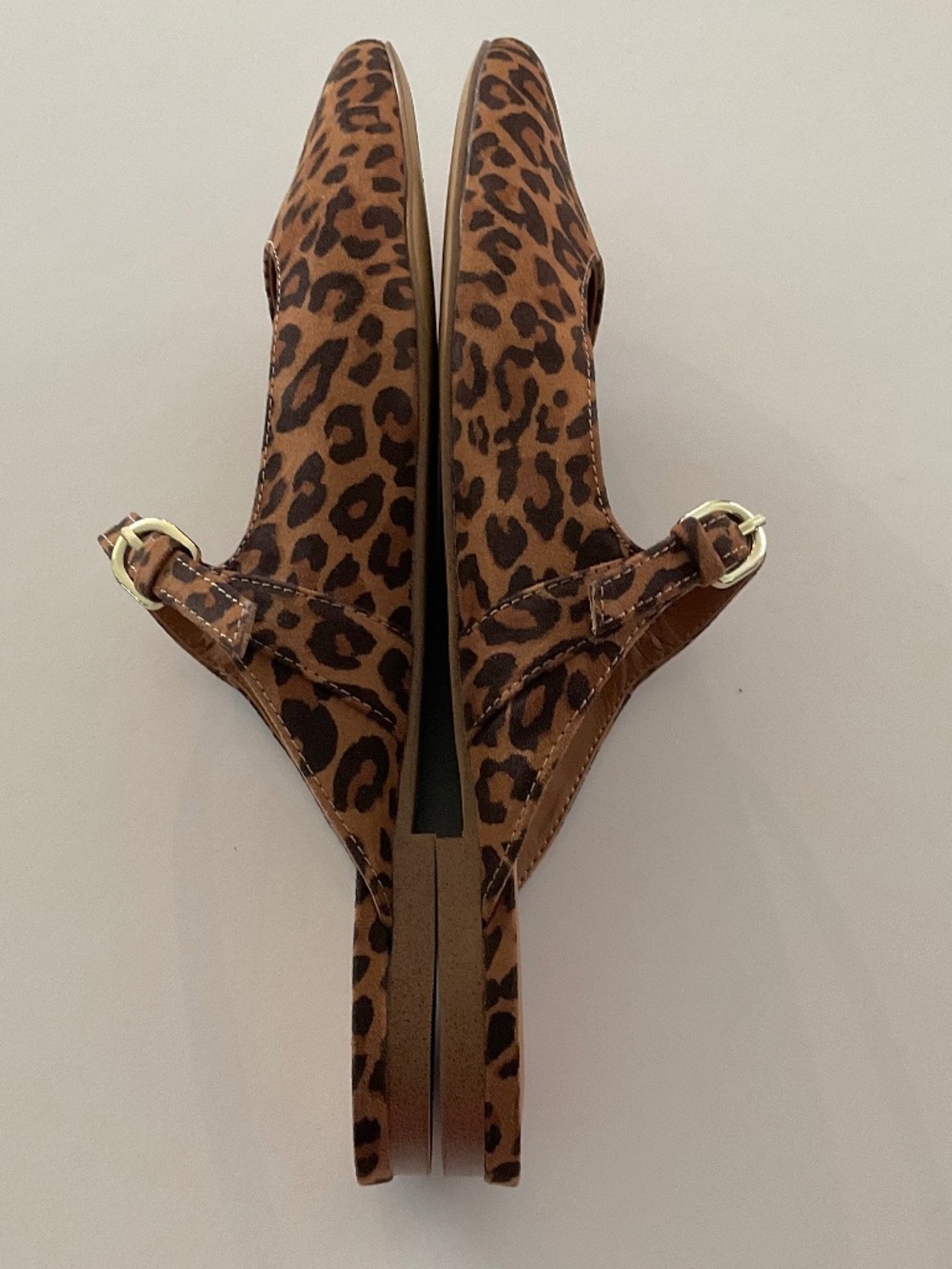 J.Crew Leopard Mary Jane Flat Mules Brown Black Size 10 - Picture 8 of 9